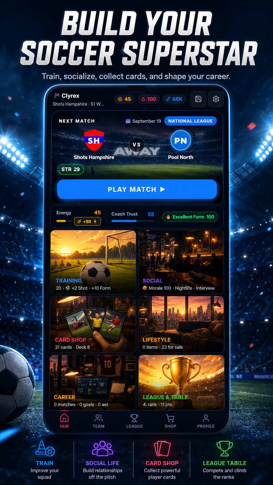 DeckBall career screen